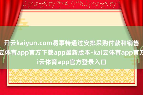 开云kaiyun.com易事特通过安排采购付款和销售回款-kai云体育app官方下载app最新版本-kai云体育app官方登录入口