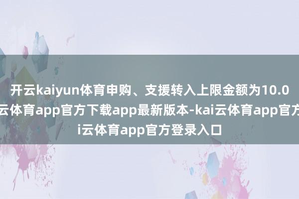 开云kaiyun体育申购、支援转入上限金额为10.0万元-kai云体育app官方下载app最新版本-kai云体育app官方登录入口
