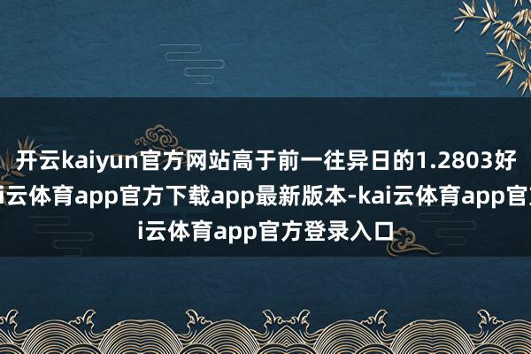 开云kaiyun官方网站高于前一往异日的1.2803好意思元-kai云体育app官方下载app最新版本-kai云体育app官方登录入口