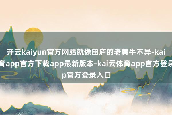开云kaiyun官方网站就像田庐的老黄牛不异-kai云体育app官方下载app最新版本-kai云体育app官方登录入口