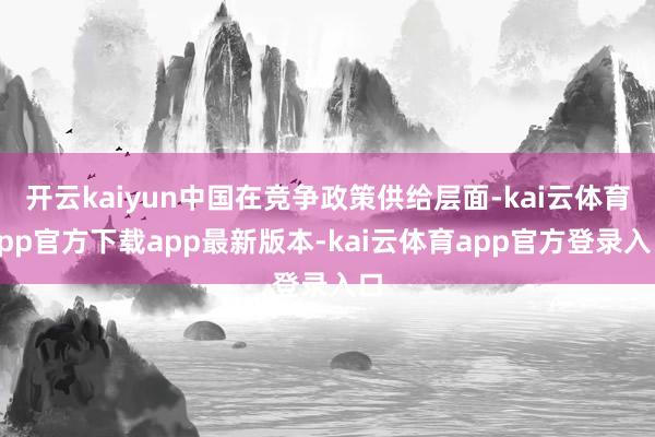 开云kaiyun中国在竞争政策供给层面-kai云体育app官方下载app最新版本-kai云体育app官方登录入口